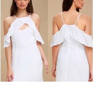 NWT BB Dakota White Kaless off the shoulder mini dress size 6